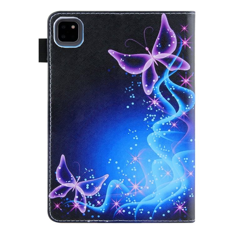 For iPad Pro 11 2024 Colored Drawing Leather Smart Tablet Case(Dual Purple Butterflies) - iPad Pro 11 2024 Cases by PMC TechLife | Online Shopping South Africa | PMC TechLife | Buy Now Pay Later Mobicred