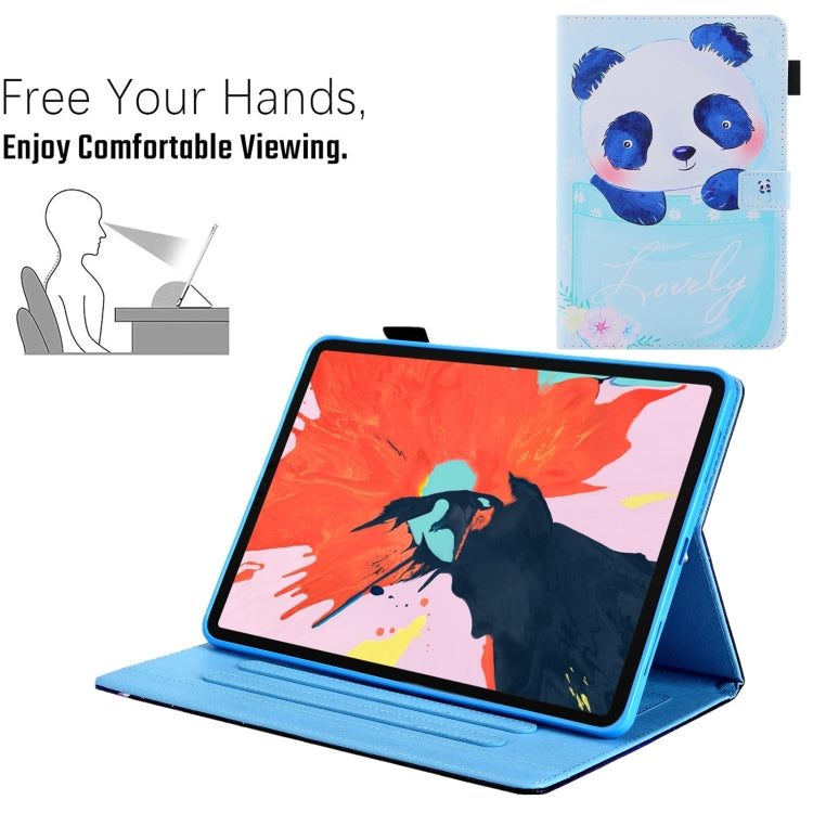 For iPad Pro 11 2024 Colored Drawing Leather Smart Tablet Case(Cup Panda) - iPad Pro 11 2024 Cases by PMC TechLife | Online Shopping South Africa | PMC TechLife | Buy Now Pay Later Mobicred