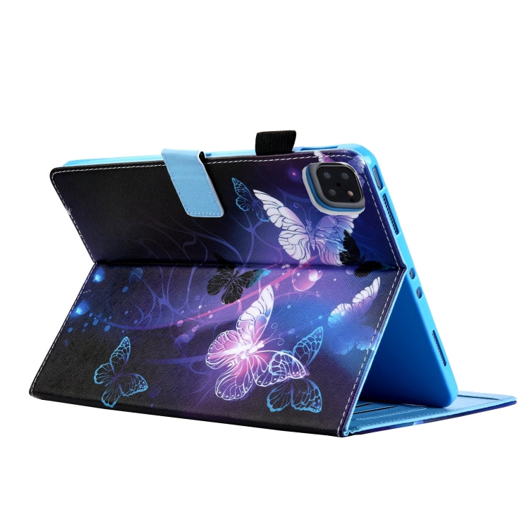 For iPad Pro 11 2024 Colored Drawing Leather Smart Tablet Case(Purple Butterflies) - iPad Pro 11 2024 Cases by PMC TechLife | Online Shopping South Africa | PMC TechLife | Buy Now Pay Later Mobicred