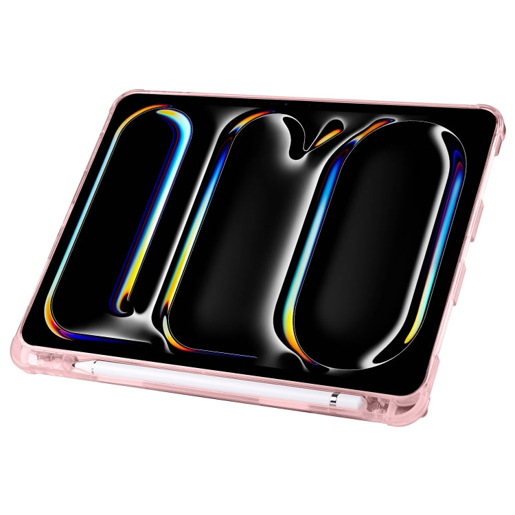 For iPad Pro 11 2024 Multi-folding TPU Leather Smart Tablet Case with Pen Slot(Pink) - free shipping - PMC TechLife - Order now!