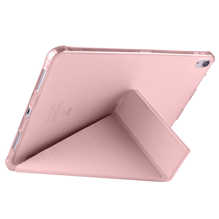 For iPad Pro 11 2024 Multi-folding TPU Leather Smart Tablet Case with Pen Slot(Pink) - free shipping - PMC TechLife - Order now!
