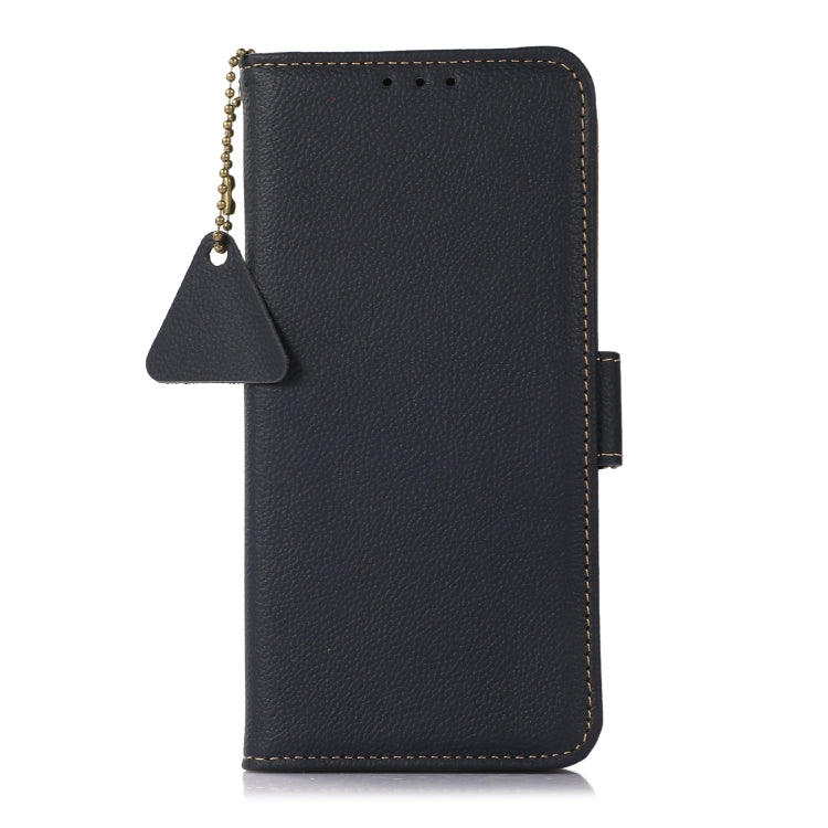 For iPhone 16 Pro Side-Magnetic TJ Genuine Leather RFID Phone Case(Blue) - iPhone 16 Pro Cases by PMC TechLife | Online Shopping South Africa | PMC TechLife | Buy Now Pay Later Mobicred