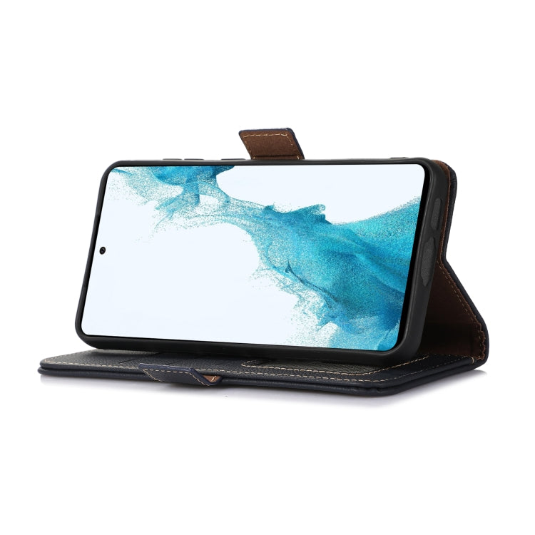 For iPhone 16 Pro Side-Magnetic TJ Genuine Leather RFID Phone Case(Blue) - iPhone 16 Pro Cases by PMC TechLife | Online Shopping South Africa | PMC TechLife | Buy Now Pay Later Mobicred