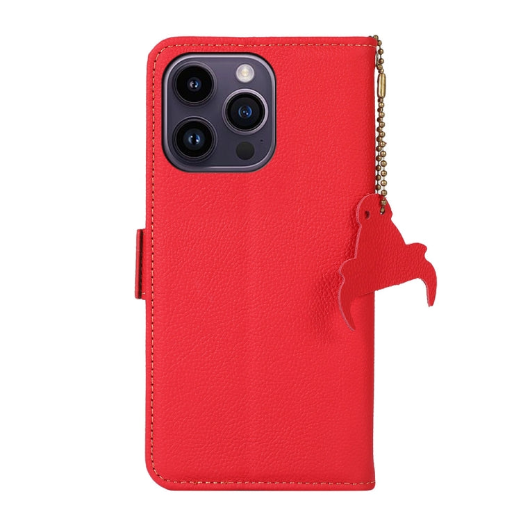 For iPhone 16 Pro Max Side-Magnetic TJ Genuine Leather RFID Phone Case(Red) - iPhone 16 Pro Max Cases by PMC TechLife | Online Shopping South Africa | PMC TechLife | Buy Now Pay Later Mobicred