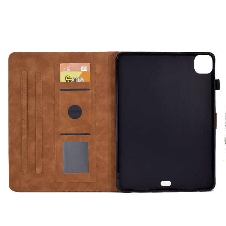 For iPad Pro 11 2024 Rhombus Embossed Leather Tablet Case(Brown) - iPad Pro 11 2024 Cases by PMC TechLife | Online Shopping South Africa | PMC TechLife | Buy Now Pay Later Mobicred