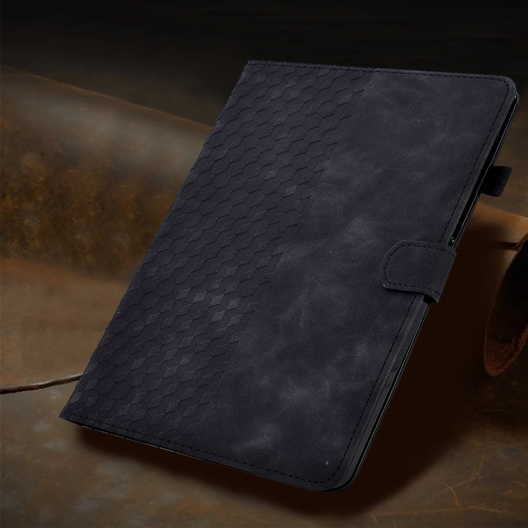 For iPad Pro 11 2024 Rhombus Embossed Leather Tablet Case(Black) - iPad Pro 11 2024 Cases by PMC TechLife | Online Shopping South Africa | PMC TechLife | Buy Now Pay Later Mobicred
