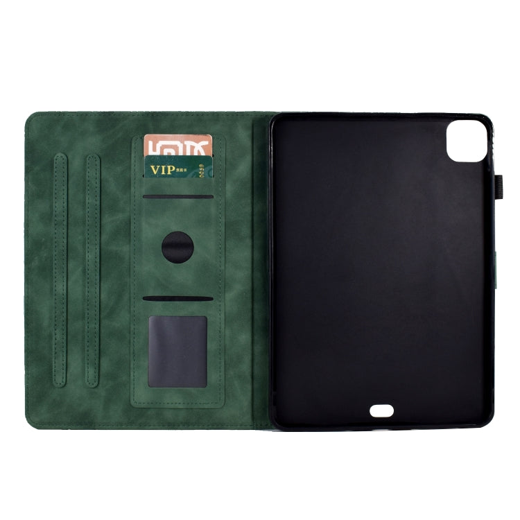 For iPad Pro 11 2024 Fortune Tree Embossed Leather Smart Tablet Case(Green) - iPad Pro 11 2024 Cases by PMC TechLife | Online Shopping South Africa | PMC TechLife | Buy Now Pay Later Mobicred