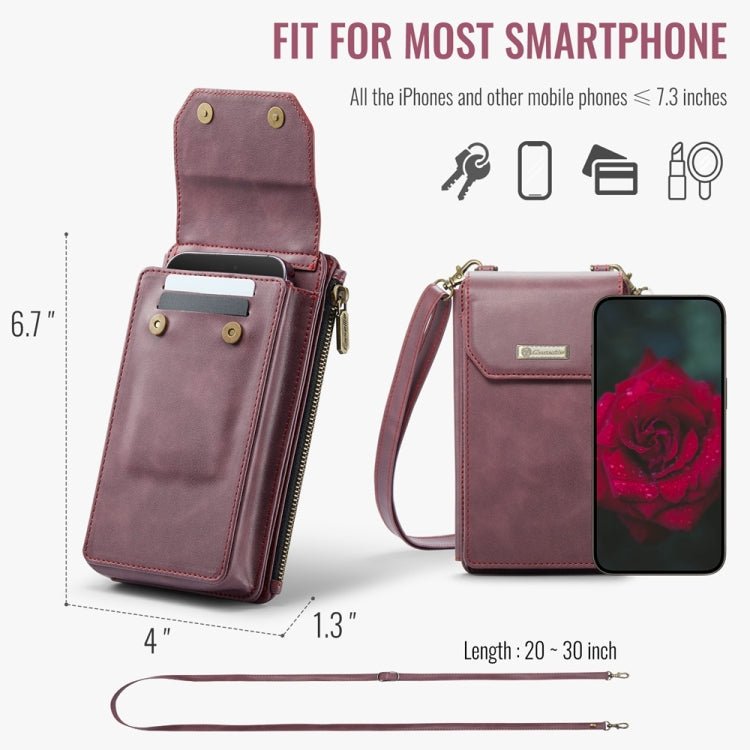 CaseMe Me40 Vertical Multifunctional Shoulder Crossbody Phone Bag(Red) - free shipping - PMC Jewellery - Order now!