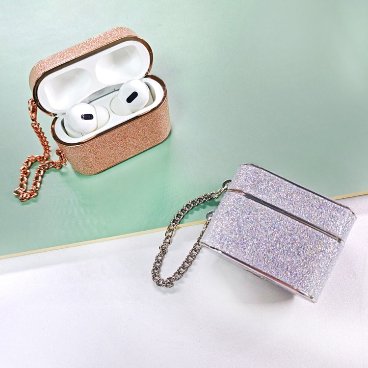 For AirPods Pro Cylindrical Glitter Leather Texture Bluetooth Earphone Protective Case(Rose Gold) - For AirPods Pro by PMC Jewellery | Online Shopping South Africa | PMC Jewellery | Buy Now Pay Later Mobicred