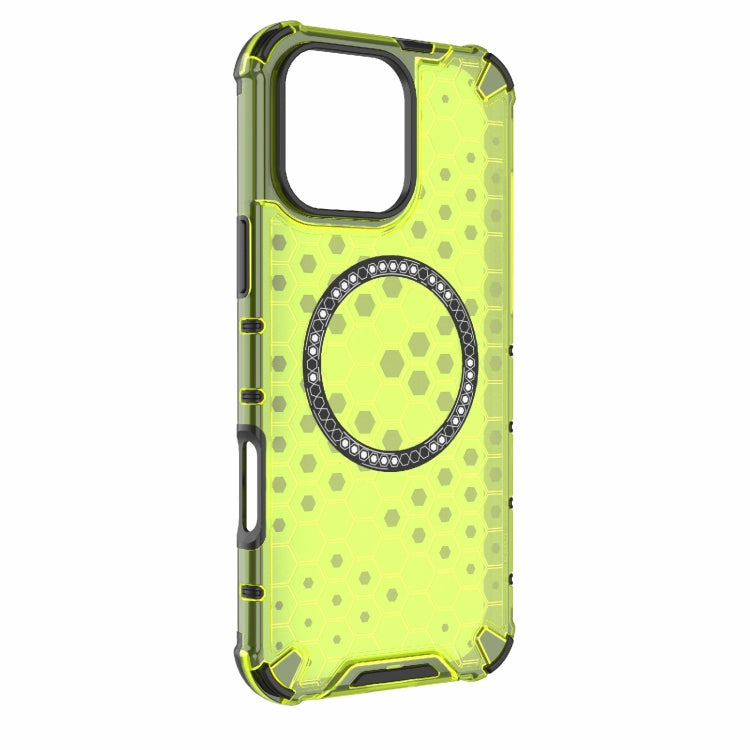 For iPhone 16 Pro Max Honeycomb Magnetic Ring Shockproof Phone Case(Green) - iPhone 16 Pro Max Cases by PMC TechLife | Online Shopping South Africa | PMC TechLife | Buy Now Pay Later Mobicred