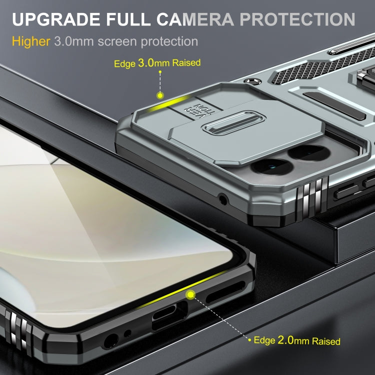 For Motorola Moto G Stylus 5G 2024 Armor PC + TPU Camera Shield Phone Case(Grey) - Motorola Cases by PMC Jewellery | Online Shopping South Africa | PMC Jewellery | Buy Now Pay Later Mobicred