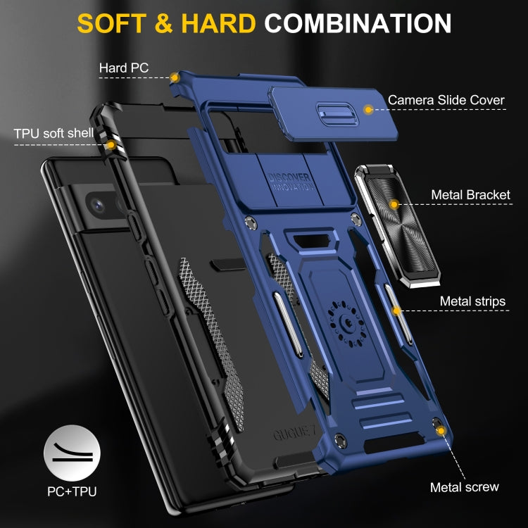 For Google Pixel 9 Pro XL 6.8 Armor PC + TPU Camera Shield Phone Case(Navy Blue) - Google Cases by PMC TechLife | Online Shopping South Africa | PMC TechLife | Buy Now Pay Later Mobicred