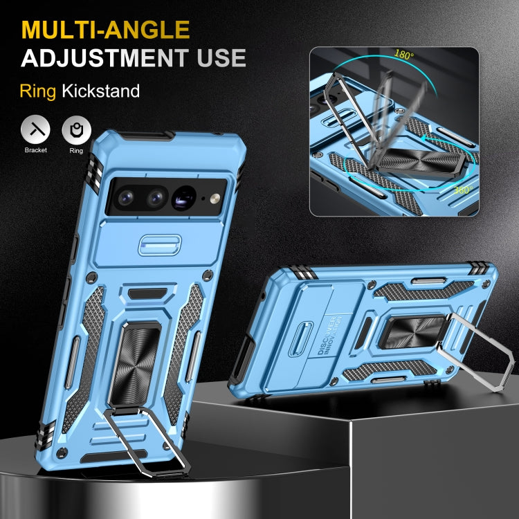 For Google Pixel 9 Pro XL 6.8 Armor PC + TPU Camera Shield Phone Case(Light Blue) - Google Cases by PMC TechLife | Online Shopping South Africa | PMC TechLife | Buy Now Pay Later Mobicred