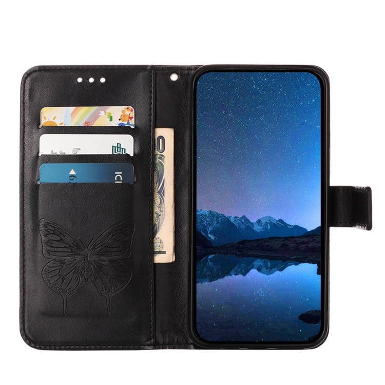 For vivo X100s 5G Embossed Butterfly Leather Phone Case(Black) - vivo Cases by PMC TechLife | Online Shopping South Africa | PMC TechLife | Buy Now Pay Later Mobicred
