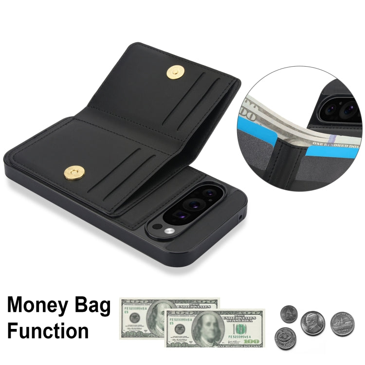 For Google Pixel 9 Pro XL RFID Anti-theft Card Ring Holder Phone Case(Black) - Google Cases by PMC TechLife | Online Shopping South Africa | PMC TechLife | Buy Now Pay Later Mobicred