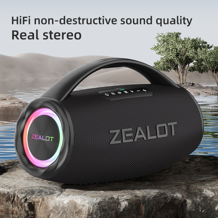 Zealot S97 80W Outdoor Portable RGB Light Bluetooth Speaker(Grey) - free shipping - PMC Jewellery - Order now!