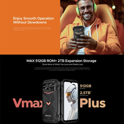 DOOGEE Vmax Plus 5G Rugged Phone, 16GB+512GB, 6.58 inch Android 14 MediaTek Dimensity 7050 Octa Core, Network: 5G, OTG, NFC(Black) - DOOGEE by DOOGEE | Online Shopping South Africa | PMC Jewellery | Buy Now Pay Later Mobicred