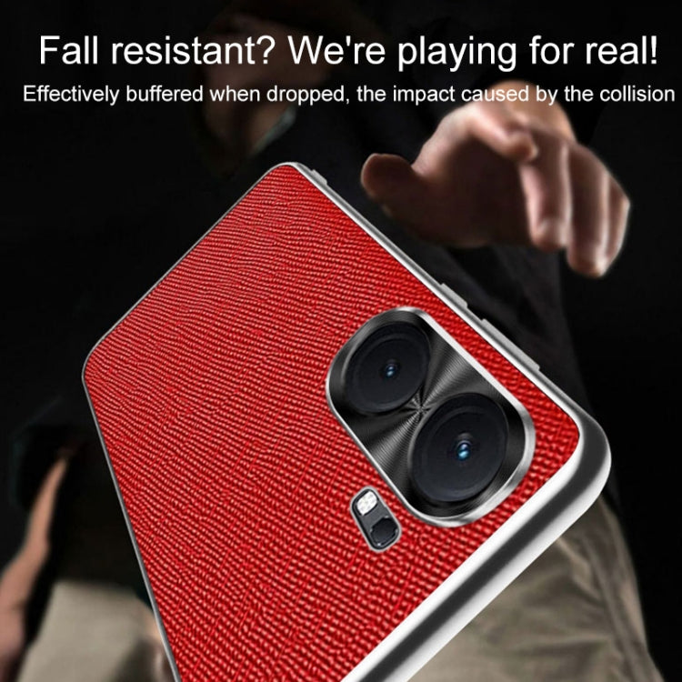 For vivo iQOO Neo9 Silver Edge Cross Texture PU Leather Phone Case(Red) - iQOO Neo9 Cases by PMC TechLife | Online Shopping South Africa | PMC TechLife | Buy Now Pay Later Mobicred