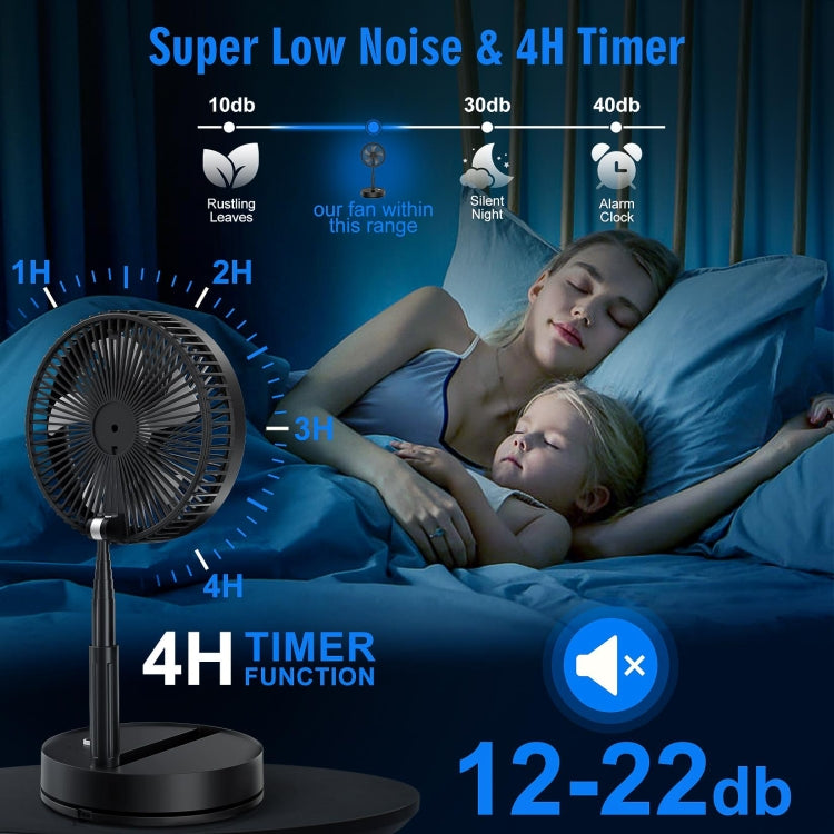 F9 Folding Adjustable Height Desktop Electric Fan(Black) - Electric Fans by PMC TechLife | Online Shopping South Africa | PMC TechLife | Buy Now Pay Later Mobicred