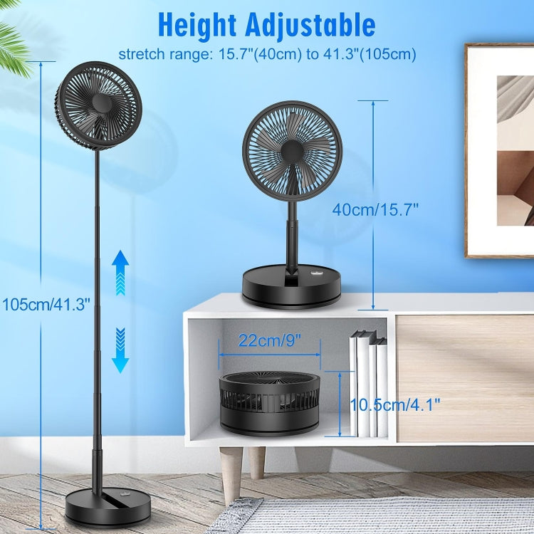 F9 Folding Adjustable Height Desktop Electric Fan(Black) - Electric Fans by PMC TechLife | Online Shopping South Africa | PMC TechLife | Buy Now Pay Later Mobicred