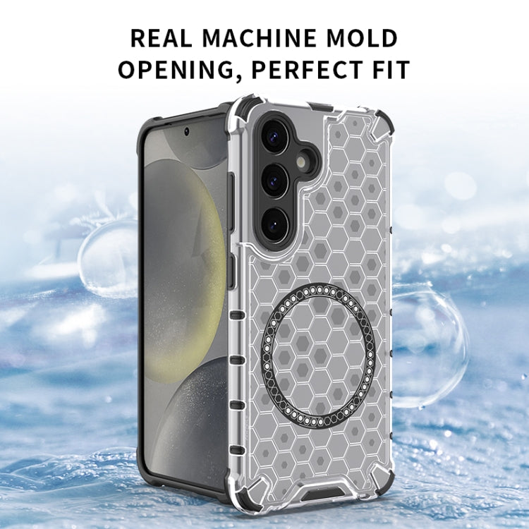 or Samsung Galaxy S25+ 5G Honeycomb Magnetic Ring Shockproof Phone Case(Black) - Galaxy S25+ 5G Cases by PMC TechLife | Online Shopping South Africa | PMC TechLife | Buy Now Pay Later Mobicred
