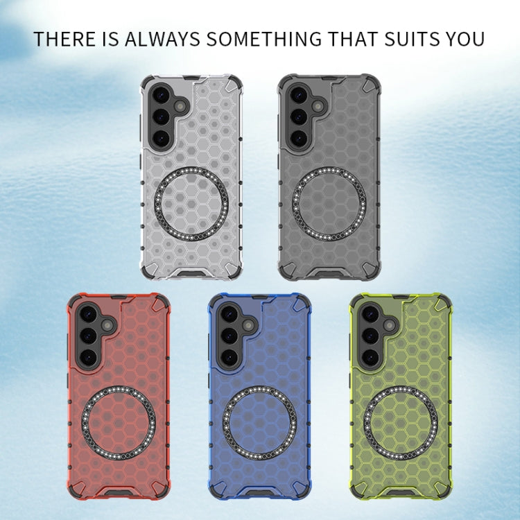 or Samsung Galaxy S25+ 5G Honeycomb Magnetic Ring Shockproof Phone Case(Green) - Galaxy S25+ 5G Cases by PMC Jewellery | Online Shopping South Africa | PMC Jewellery | Buy Now Pay Later Mobicred