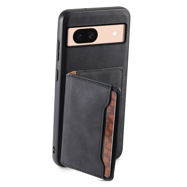For Google Pixel 8a Denior D13 Retro Texture Leather MagSafe Card Bag Phone Case(Black) - free shipping - PMC TechLife - Order now!
