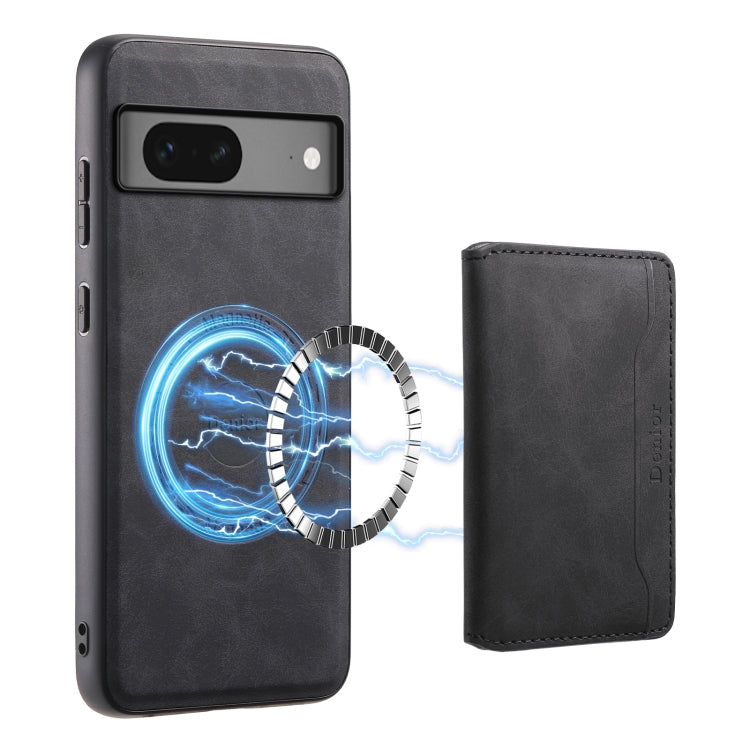 For Google Pixel 7 5G Denior D13 Retro Texture Leather MagSafe Card Bag Phone Case(Black) - Google Cases by Denior | Online Shopping South Africa | PMC TechLife | Buy Now Pay Later Mobicred