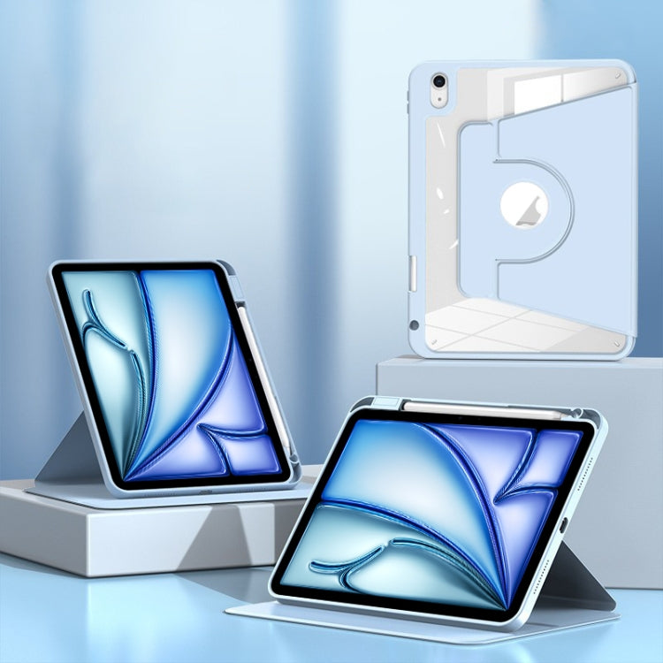 For iPad Air 13 2024 Magnetic Split Leather Smart Tablet Case with Pen Slot(Sky Blue) - iPad Air 13 2024 Cases by PMC TechLife | Online Shopping South Africa | PMC TechLife | Buy Now Pay Later Mobicred