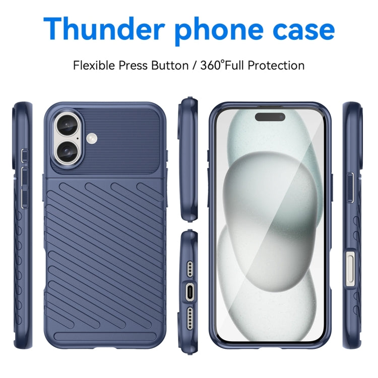 For iPhone 16 Plus Thunderbolt Shockproof Soft TPU Phone Case(Blue) - iPhone 16 Plus Cases by PMC Jewellery | Online Shopping South Africa | PMC Jewellery | Buy Now Pay Later Mobicred