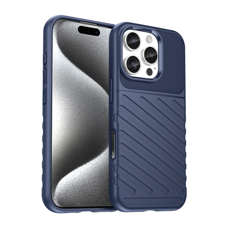 For iPhone 16 Pro Thunderbolt Shockproof Soft TPU Phone Case(Blue) - iPhone 16 Pro Cases by PMC TechLife | Online Shopping South Africa | PMC TechLife | Buy Now Pay Later Mobicred