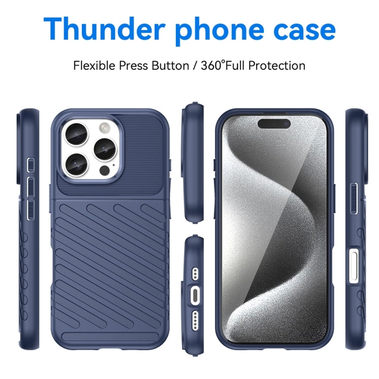 For iPhone 16 Pro Thunderbolt Shockproof Soft TPU Phone Case(Blue) - iPhone 16 Pro Cases by PMC TechLife | Online Shopping South Africa | PMC TechLife | Buy Now Pay Later Mobicred