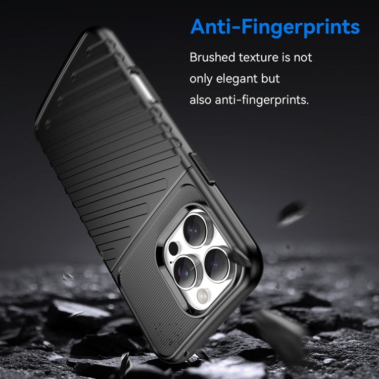 For iPhone 16 Pro Max Thunderbolt Shockproof Soft TPU Phone Case(Black) - iPhone 16 Pro Max Cases by PMC TechLife | Online Shopping South Africa | PMC TechLife | Buy Now Pay Later Mobicred