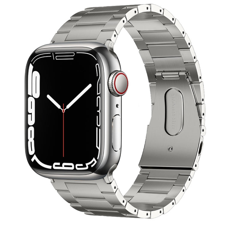For Apple Watch Series 7 41mm PG63 Three-Bead Protrusion Titanium Metal Watch Band(Silver) - free shipping - PMC TechLife - Order now!
