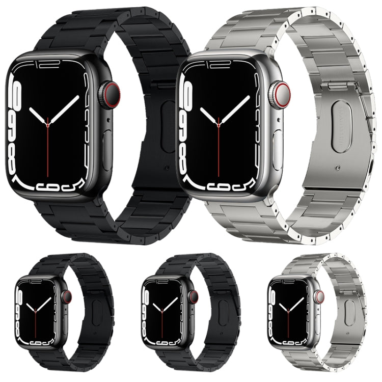 For Apple Watch Series 7 41mm PG63 Three-Bead Protrusion Titanium Metal Watch Band(Silver) - free shipping - PMC TechLife - Order now!