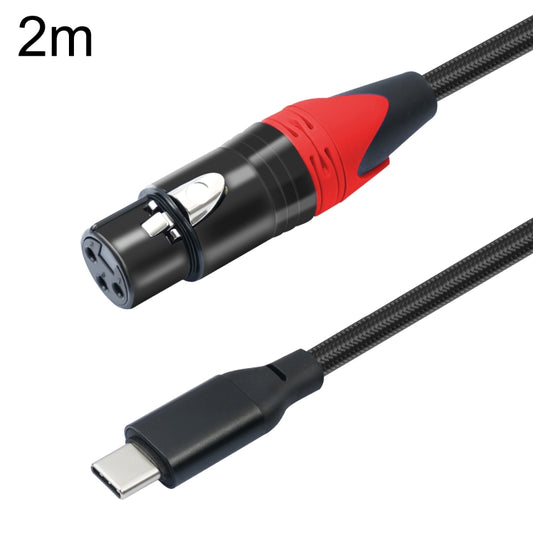 TY03RE Type-C Male to XLR Female Audio Cable for Dynamic Microphone, Length:2m(Black) - Microphone Audio Cable & Connector by PMC Jewellery | Online Shopping South Africa | PMC Jewellery | Buy Now Pay Later Mobicred