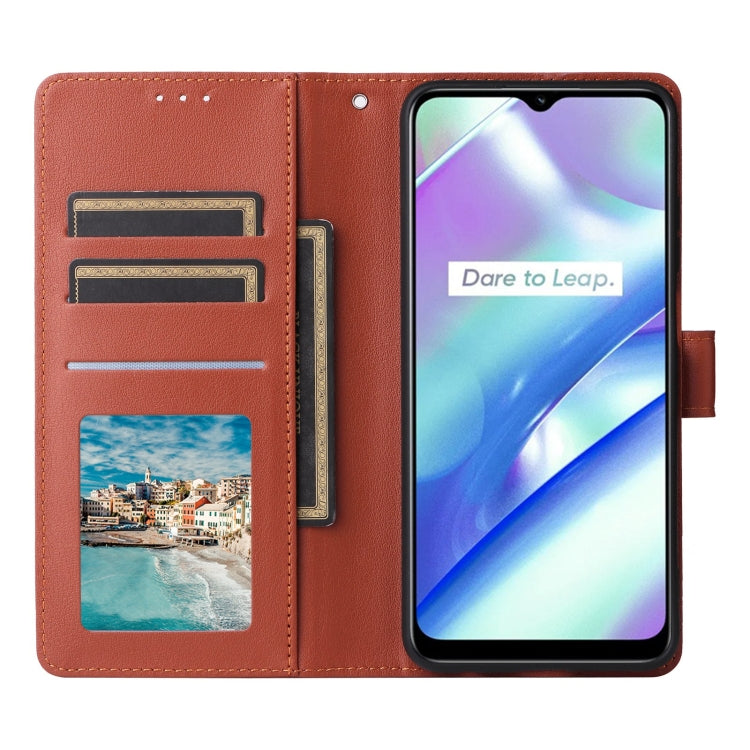For Realme C33 Multifunctional Horizontal Flip Leather Phone Case with Three Card Slot(Brown) - Realme Cases by PMC TechLife | Online Shopping South Africa | PMC TechLife | Buy Now Pay Later Mobicred