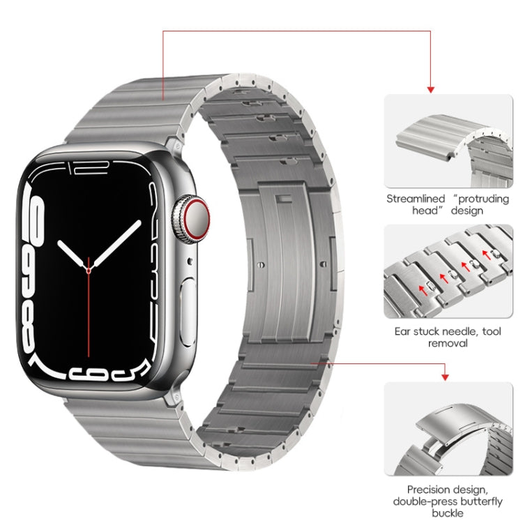For Apple Watch Series 9 41mm PG65 Single Bead Bamboo Joint Spring Bars Titanium Metal Watch Band(Silver) - free shipping - PMc TechLife - Order now!