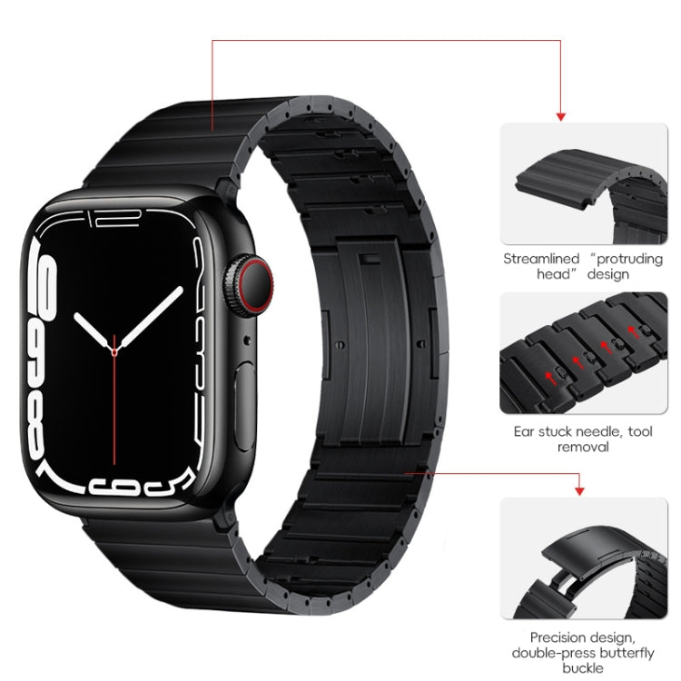 For Apple Watch 38mm PG65 Single Bead Bamboo Joint Spring Bars Titanium Metal Watch Band(Black) - free shipping - PMc TechLife - Order now!