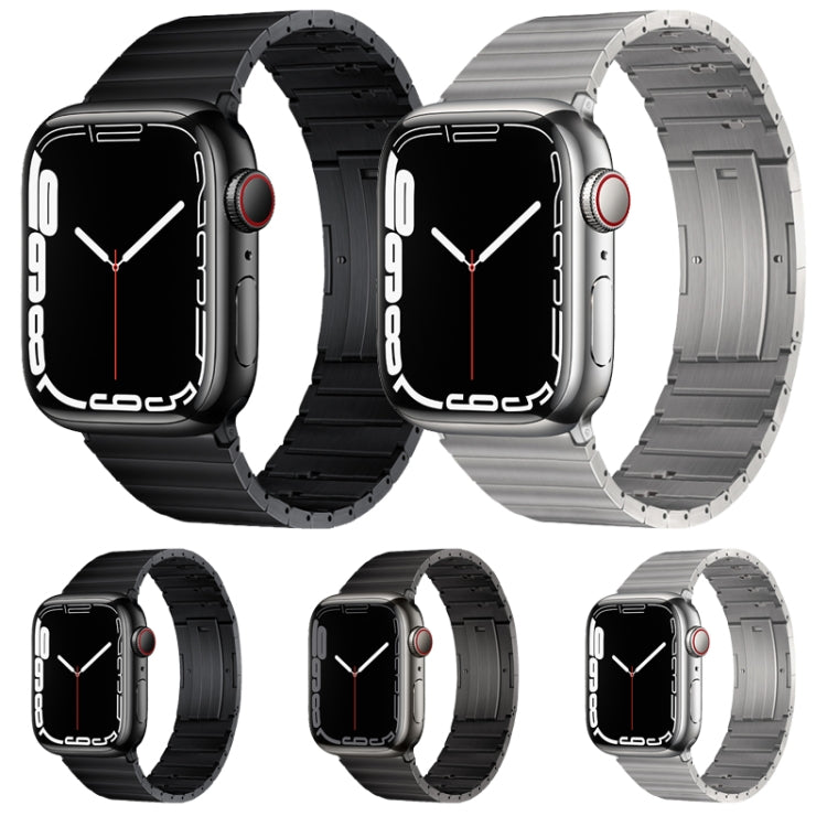 For Apple Watch 38mm PG65 Single Bead Bamboo Joint Spring Bars Titanium Metal Watch Band(Graphite Black) - free shipping - PMc TechLife - Order now!