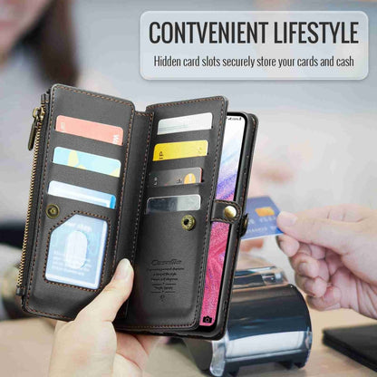 For Samsung Galaxy A53 5G CaseMe C36 Card Slots Zipper Wallet RFID Anti-theft Leather Phone Case(Black) - Galaxy Phone Cases by CaseMe | Online Shopping South Africa | PMC Jewellery | Buy Now Pay Later Mobicred