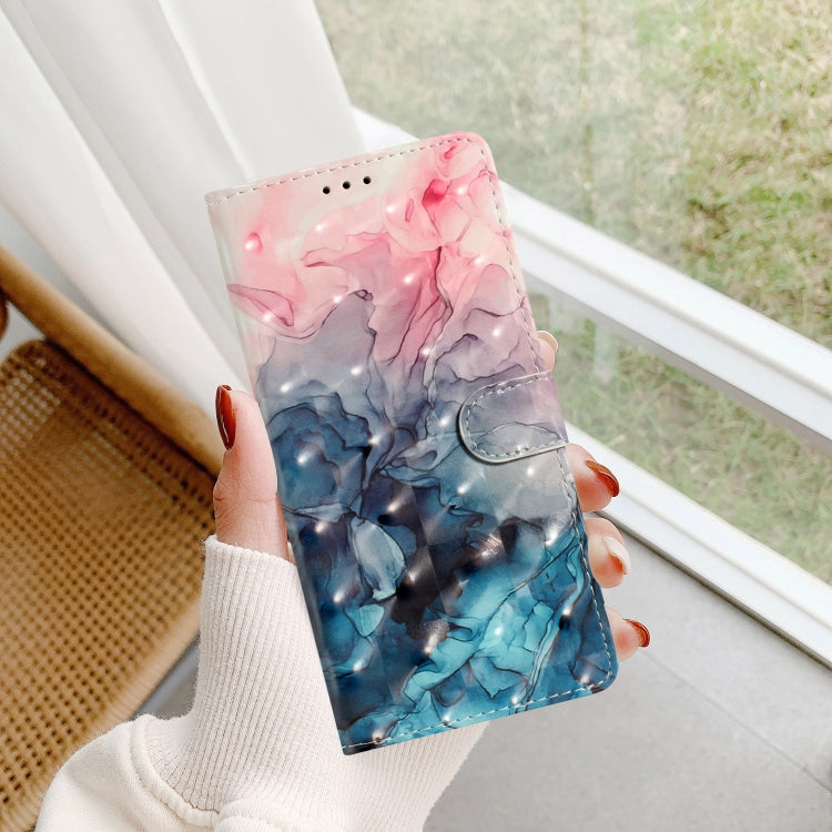 For Motorola Edge 2024 3D Pattern Leather Phone Case(3D Pink Blue Marble) - Motorola Cases by PMC Jewellery | Online Shopping South Africa | PMC Jewellery | Buy Now Pay Later Mobicred