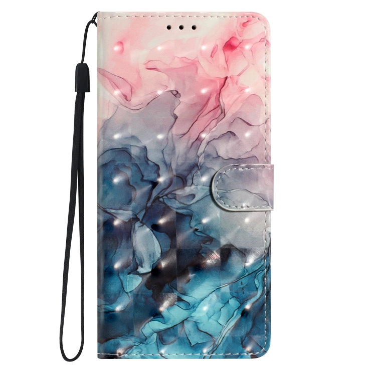 For Motorola Moto G Play 2024 3D Pattern Leather Phone Case(3D Pink Blue Marble) - Motorola Cases by PMC Jewellery | Online Shopping South Africa | PMC Jewellery | Buy Now Pay Later Mobicred