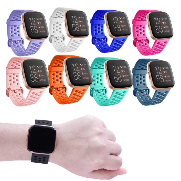 For Fitbit Versa 2 Breathable Silicone Watch Band, Size: Small(White) - Watch Bands by PMc TechLife | Online Shopping South Africa | PMc TechLife | Buy Now Pay Later Mobicred