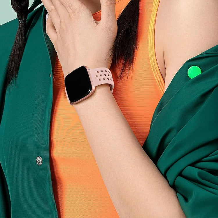For Fitbit Versa 2 Breathable Silicone Watch Band, Size: Small(Orange) - Watch Bands by PMc TechLife | Online Shopping South Africa | PMc TechLife | Buy Now Pay Later Mobicred