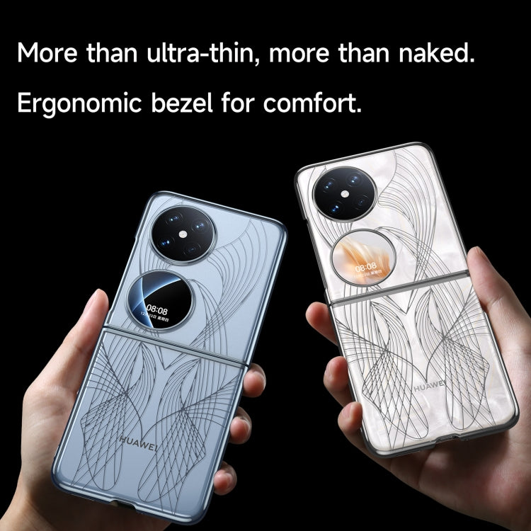 For Huawei Pocket 2 SULADA Electroplated Laser Engraving Texture PC Phone Case(White) - Huawei Cases by SULADA | Online Shopping South Africa | PMC TechLife | Buy Now Pay Later Mobicred