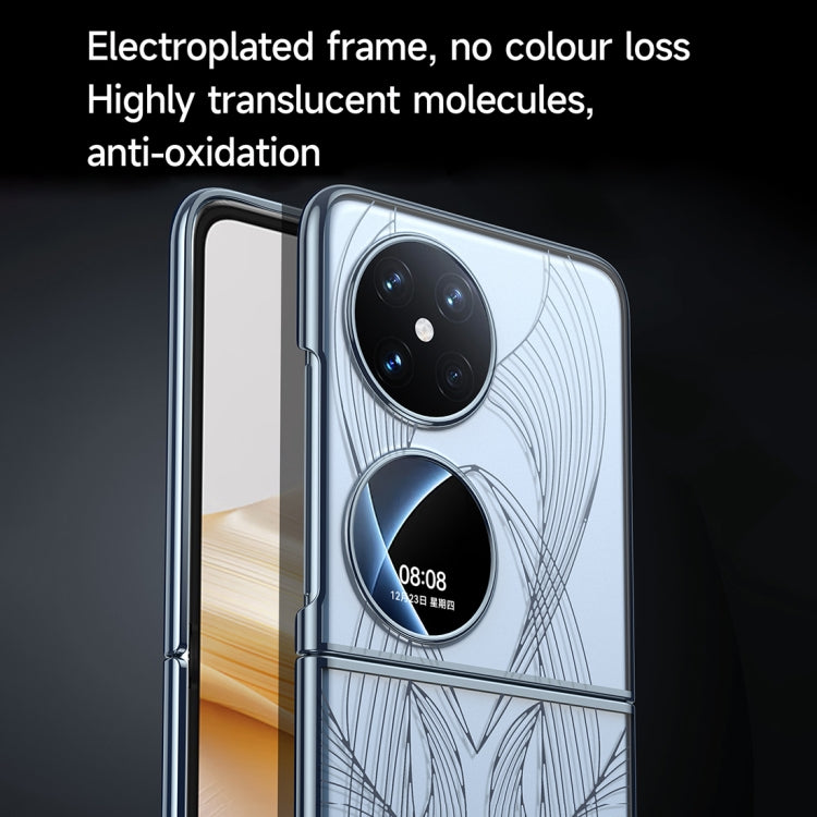 For Huawei Pocket 2 SULADA Electroplated Laser Engraving Texture PC Phone Case(White) - Huawei Cases by SULADA | Online Shopping South Africa | PMC TechLife | Buy Now Pay Later Mobicred