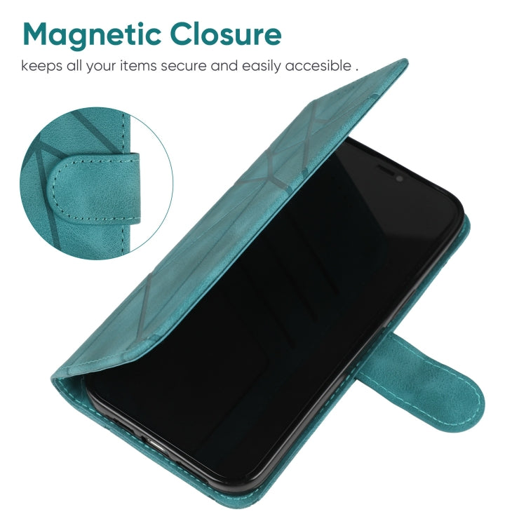 For Samsung Galaxy S24+ / S25+ 5G Skin Feel Geometric Lines Leather Phone Case(Green) - Galaxy S24+ 5G Cases by PMC Jewellery | Online Shopping South Africa | PMC Jewellery | Buy Now Pay Later Mobicred