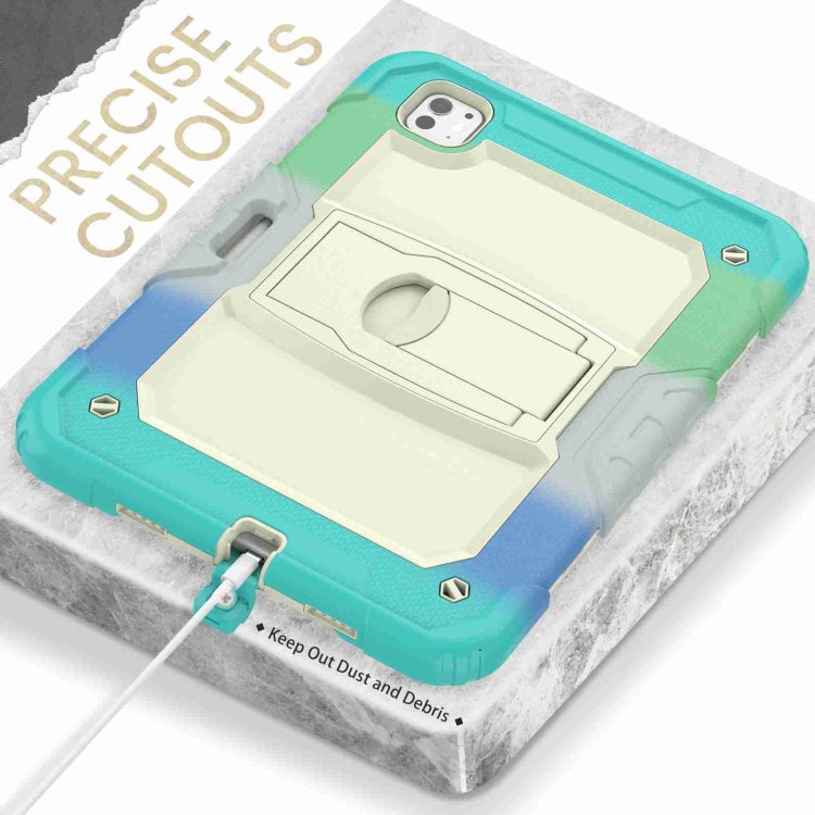 For iPad Pro 11 2024 Silicone Hydric PC Tablet Case with Shoulder Strap & Holder(Camouflage Light Blue) - iPad Pro 11 2024 Cases by PMC TechLife | Online Shopping South Africa | PMC TechLife | Buy Now Pay Later Mobicred