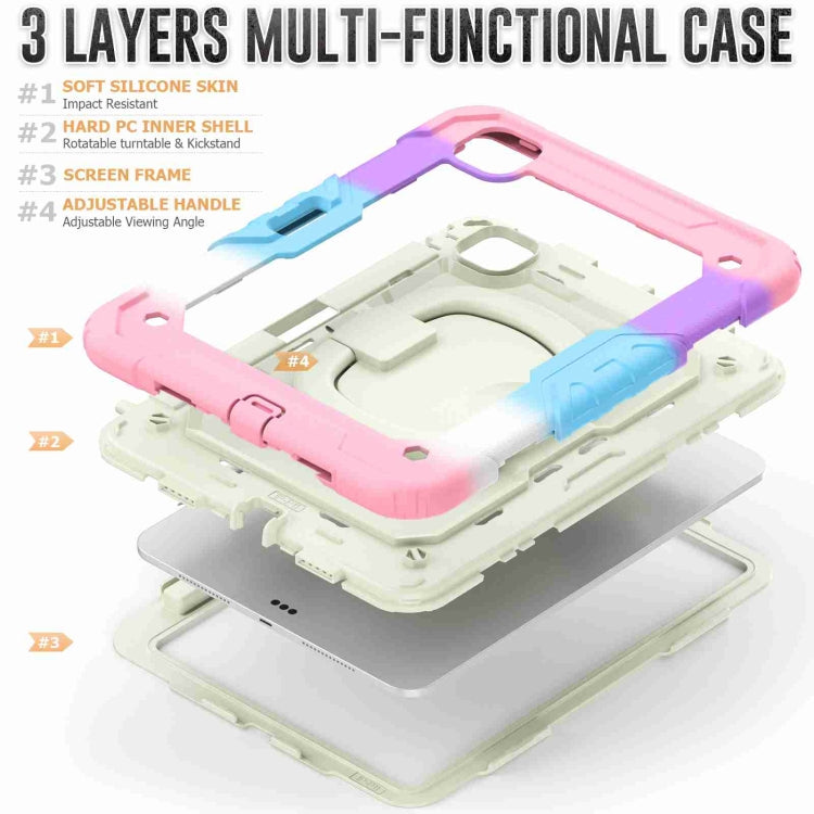For iPad Pro 11 2024 Handle Silicone Hydric PC Tablet Case with Shoulder Strap(Camouflage Pink) - iPad Pro 11 2024 Cases by PMC TechLife | Online Shopping South Africa | PMC TechLife | Buy Now Pay Later Mobicred